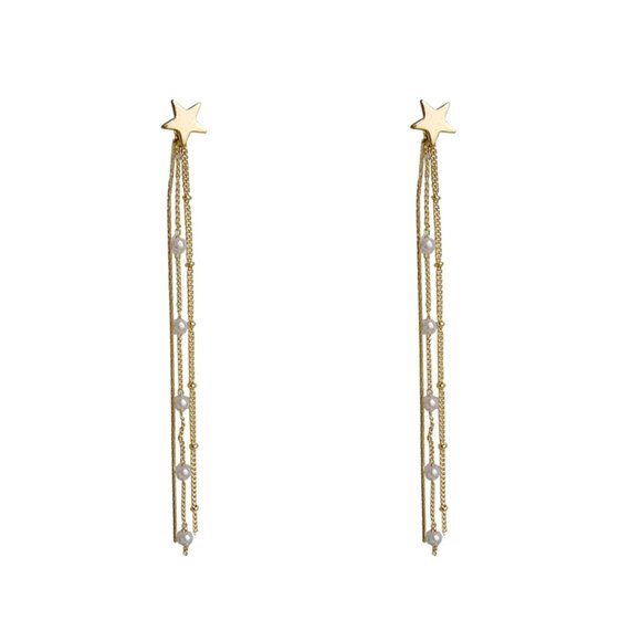 Shooting Star Pearls Start Drop Earrings - Picture 5 of 11